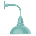 Cafe Drop Arm Outdoor Wall Light - Sea Green / White