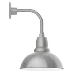 Cafe Drop Arm Outdoor Wall Light - Galvanized / White