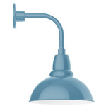 Cafe Drop Arm Outdoor Wall Light - Light Blue / White