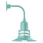 Atomic Curved Arm Outdoor Wall Light - Sea Green / Clear