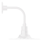 Radial Curved Arm Outdoor Wall Sconce - White