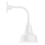 Warehouse Drop Curved Arm Outdoor Wall Light - White