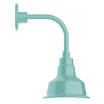 Warehouse Drop Curved Arm Outdoor Wall Light - Sea Green