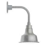 Warehouse Drop Curved Arm Outdoor Wall Light - Galvanized