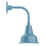 Warehouse Drop Curved Arm Outdoor Wall Light - Light Blue