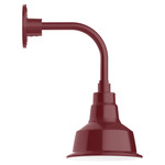 Warehouse Drop Curved Arm Outdoor Wall Light - Barn Red