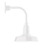 Warehouse Drop Curved Arm Outdoor Wall Light - White