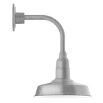 Warehouse Drop Curved Arm Outdoor Wall Light - Galvanized