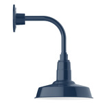 Warehouse Drop Curved Arm Outdoor Wall Light - Navy