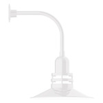 Atomic Curved Arm Outdoor Wall Light - White / Clear