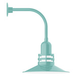 Atomic Curved Arm Outdoor Wall Light - Sea Green / Clear