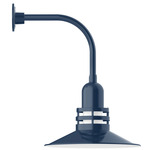 Atomic Curved Arm Outdoor Wall Light - Navy / Clear