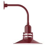 Atomic Curved Arm Outdoor Wall Light - Barn Red / Clear