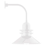 Atomic Rings Curved Arm Outdoor Wall Light - White / Clear