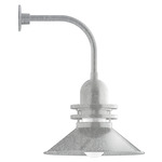 Atomic Rings Curved Arm Outdoor Wall Light - Galvanized / Clear