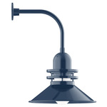 Atomic Rings Curved Arm Outdoor Wall Light - Navy / Clear
