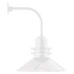 Atomic Rings Curved Arm Outdoor Wall Light - White / Clear