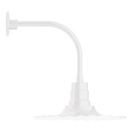 Radial Curved Arm Outdoor Wall Sconce - White