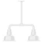Warehouse 2 Light Linear Outdoor Pendant - White