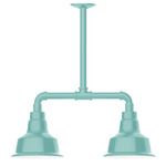 Warehouse 2 Light Linear Outdoor Pendant - Sea Green