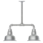 Warehouse 2 Light Linear Outdoor Pendant - Galvanized