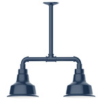 Warehouse 2 Light Linear Outdoor Pendant - Navy