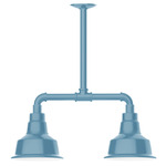 Warehouse 2 Light Linear Outdoor Pendant - Light Blue