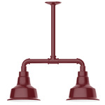 Warehouse 2 Light Linear Outdoor Pendant - Barn Red