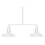 Warehouse 2 Light Linear Outdoor Pendant - White