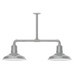 Warehouse 2 Light Linear Outdoor Pendant - Galvanized