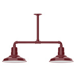 Warehouse 2 Light Linear Outdoor Pendant - Barn Red