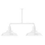 Warehouse 2 Light Linear Outdoor Pendant - White