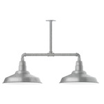 Warehouse 2 Light Linear Outdoor Pendant - Galvanized