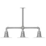 Radial 3 Light Linear Outdoor Pendant - Galvanized