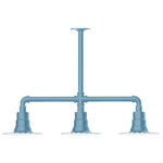Radial 3 Light Linear Outdoor Pendant - Light Blue