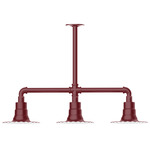 Radial 3 Light Linear Outdoor Pendant - Barn Red