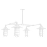 Vaportite 4 Light Square Outside Pendant - White / Clear