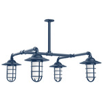 Vaportite 4 Light Square Outside Pendant - Navy / Clear