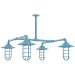 Vaportite 4 Light Square Outside Pendant - Light Blue / Clear