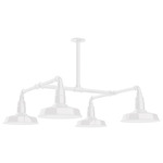 Warehouse 4 Light Square Outdoor Pendant - White
