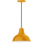 Cafe Cord Hung Pendant - Bright Yellow / White