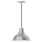 Cafe Cord Hung Pendant - Galvanized / White