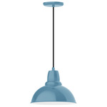 Cafe Cord Hung Pendant - Light Blue / White