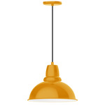 Cafe Cord Hung Pendant - Bright Yellow / White