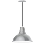 Cafe Cord Hung Pendant - Galvanized / White