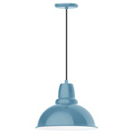 Cafe Cord Hung Pendant - Light Blue / White