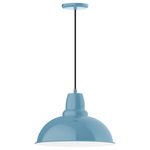 Cafe Cord Hung Pendant - Light Blue / White
