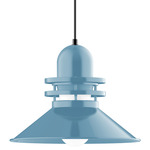 Atomic Rings Pendant - Light Blue / Clear