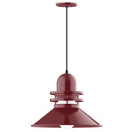 Atomic Rings Pendant - Barn Red / Clear