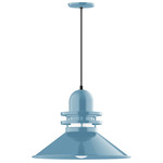 Atomic Rings Pendant - Light Blue / Clear